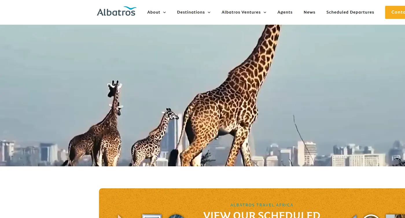 Albatros Africa website homepage